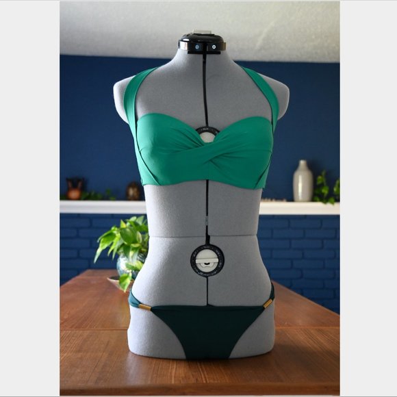 Emerald Knotted Bikini + Top Green Bikini Bottom + tropical watermelon bikini - Picture 4 of 13